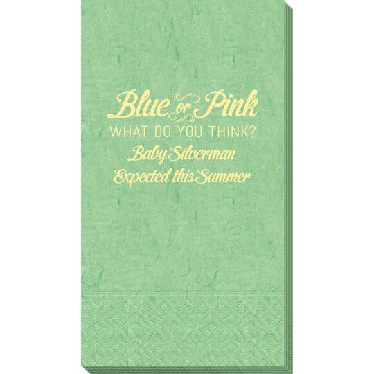 Blue or Pink Shower Bali Guest Towels